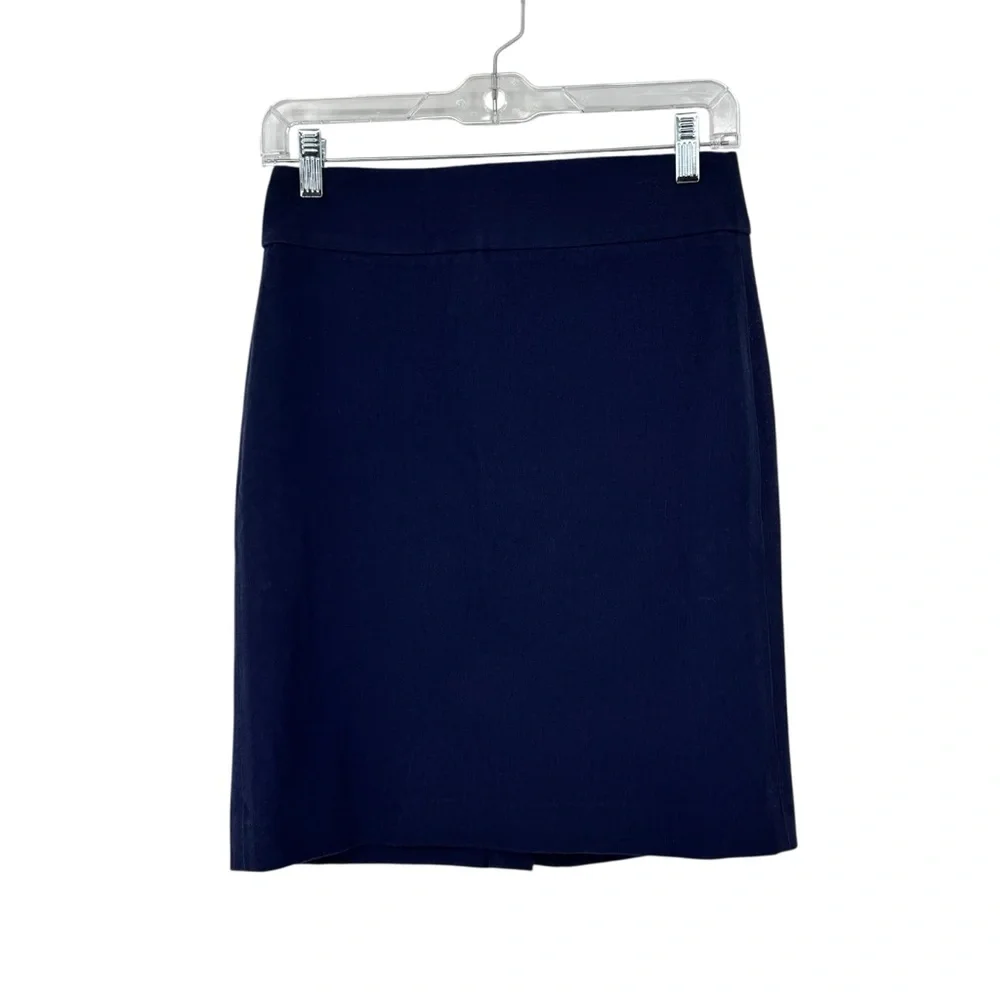 Banana Republic Size 2 Blue Cotton/Viscose/Spandex Sloan Stretch Pencil Skirt